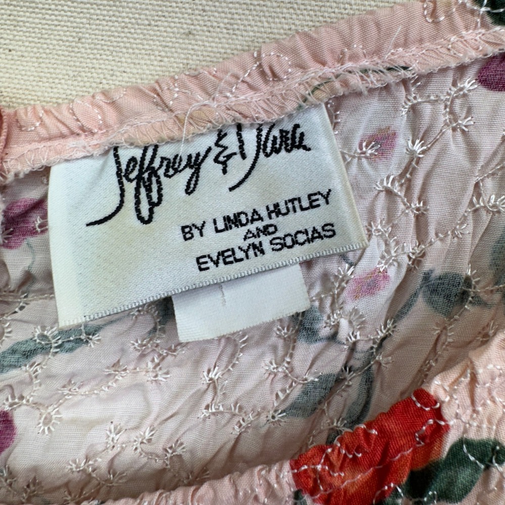 Jeffrey & Dara Vintage Cherry Print Smocked Midi Dress 8 Pink Cottagecore 90s - Picture 3 of 14